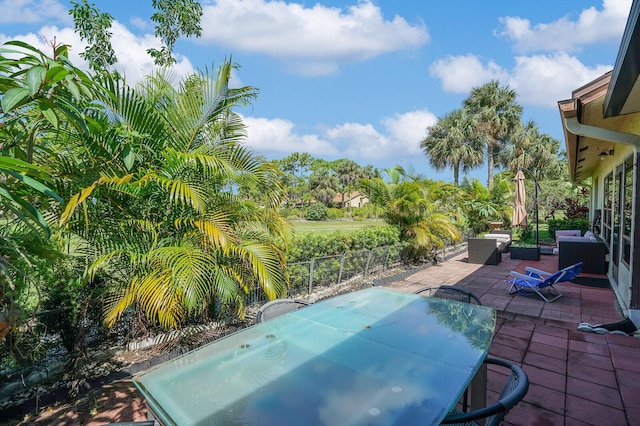 view of swimming pool featuring outdoor lounge area and a patio area