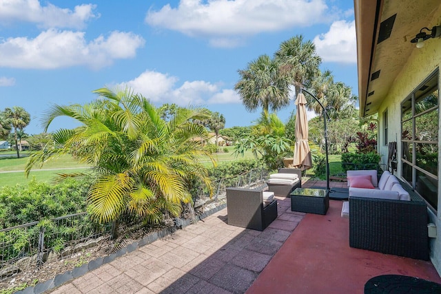 view of patio / terrace with an outdoor living space