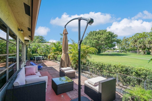 view of patio / terrace with an outdoor living space