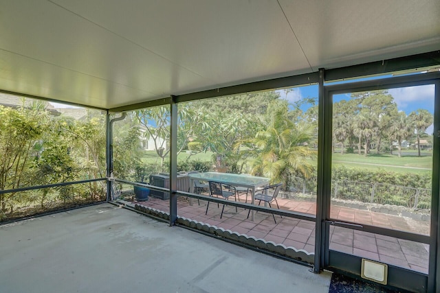 view of unfurnished sunroom