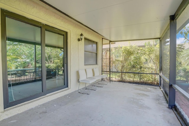 view of unfurnished sunroom