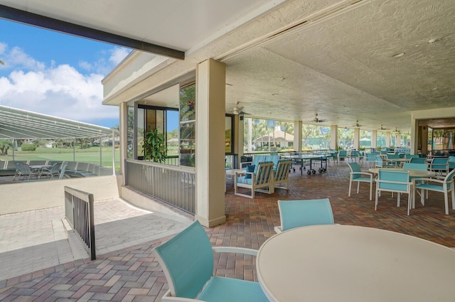 view of patio with outdoor dining area