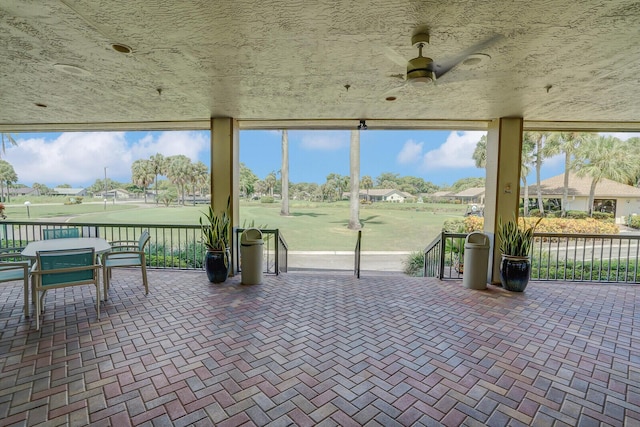 view of patio / terrace with a ceiling fan