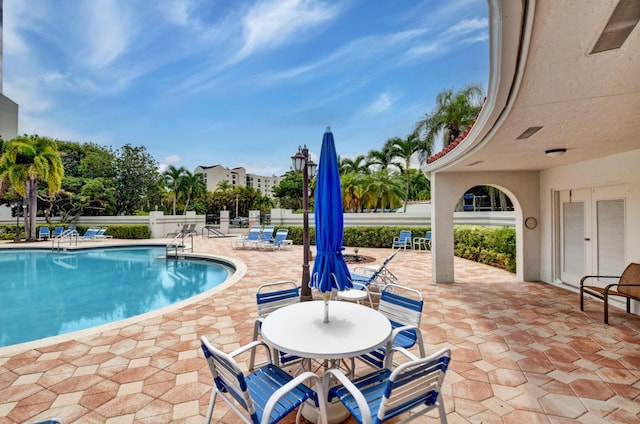 view of pool with a patio