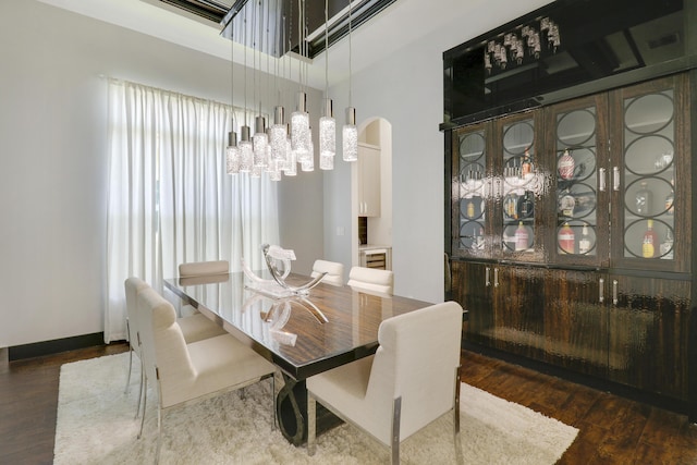 dining room featuring dark hardwood / wood-style floors