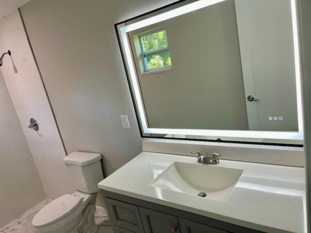 bathroom with vanity and toilet