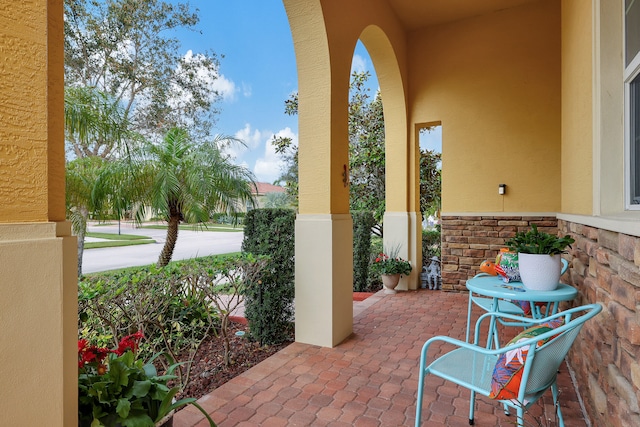 view of patio featuring covered porch