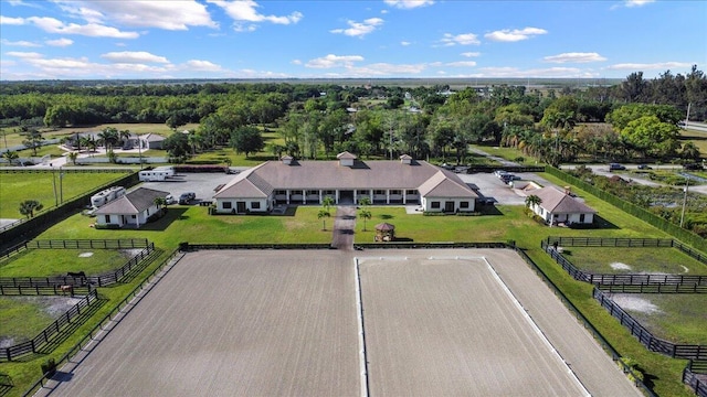 bird's eye view with a rural view