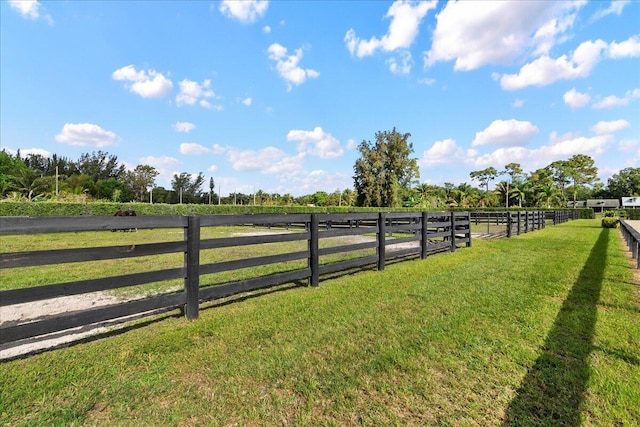 view of yard featuring a rural view