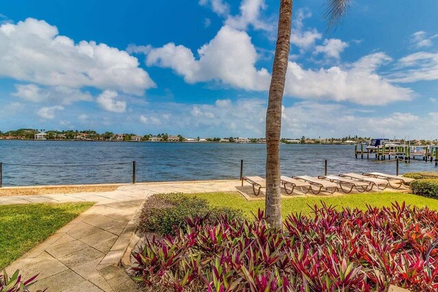 water view with a boat dock