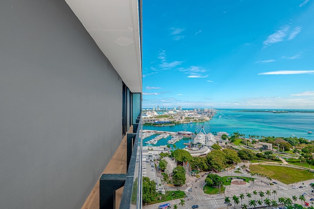 balcony with a water view