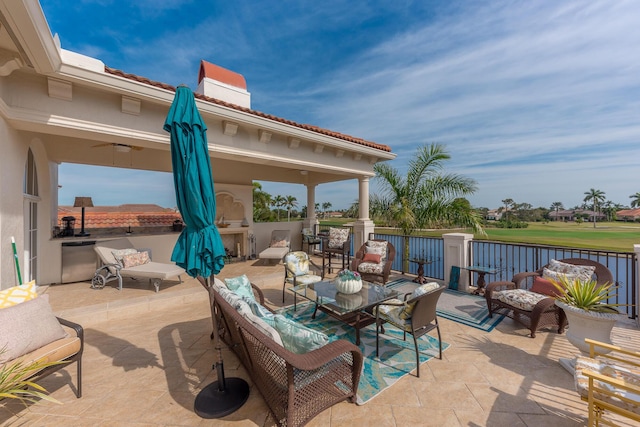 view of patio featuring outdoor lounge area