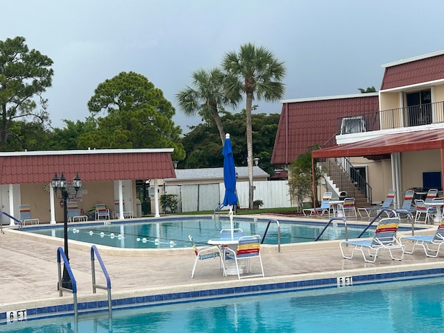 view of pool with a patio area