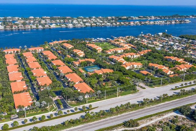 127 Yacht Club Way Unit 206, Hypoluxo, FL 33462 - bird's eye view with a water view and a residential view
