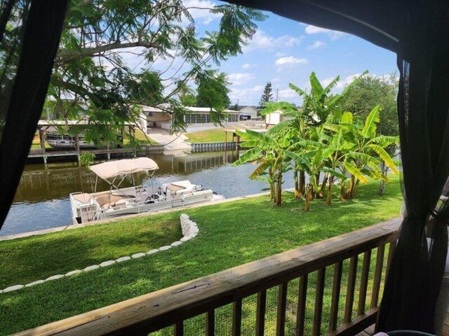 water view with a boat dock