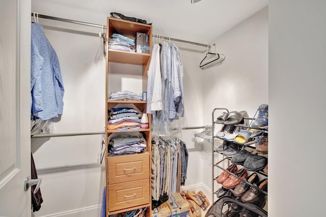 view of walk in closet