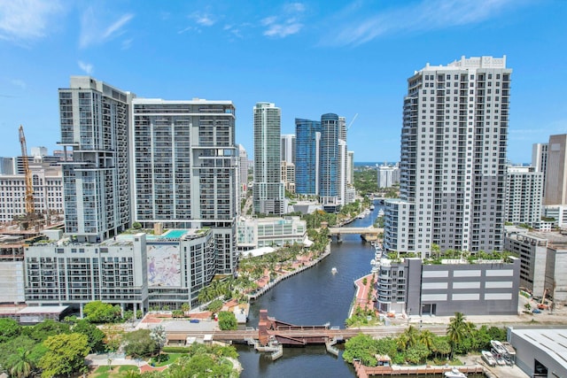 view of city with a water view