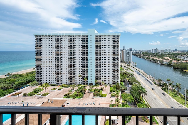 property view of water with a view of city