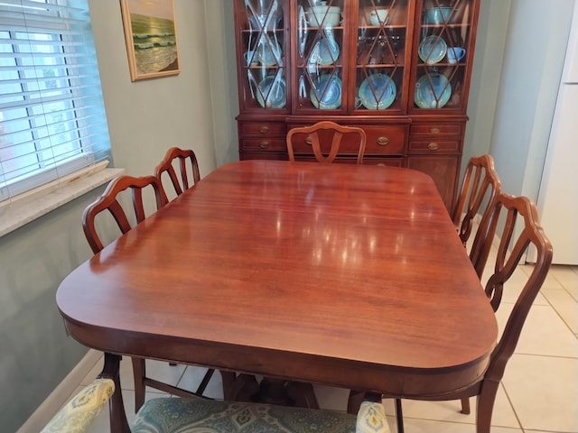 view of tiled dining space