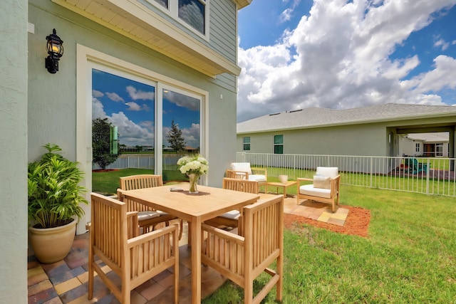 view of patio with outdoor lounge area