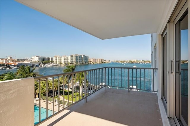 balcony with a water view