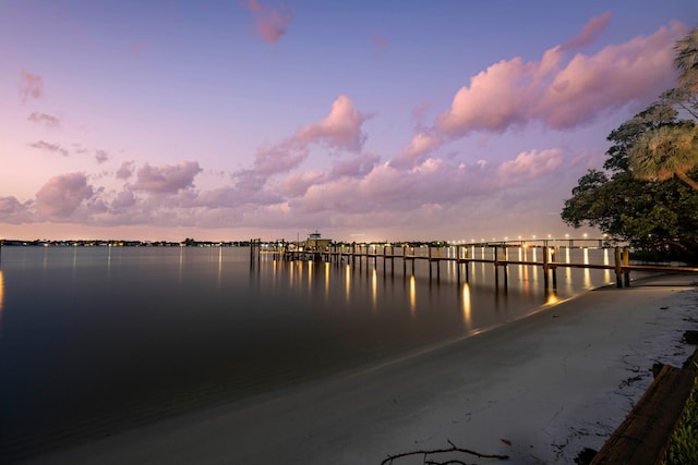 water view with a boat dock