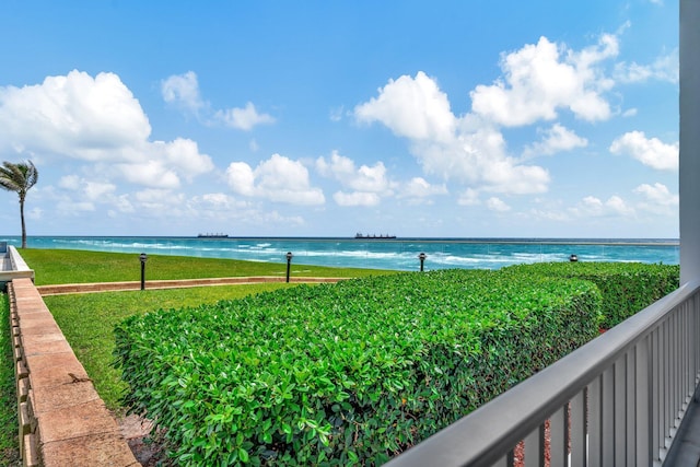 water view with a view of the beach