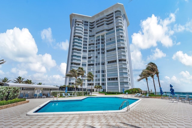 view of pool with a patio area