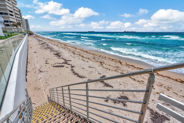 property view of water with a beach view