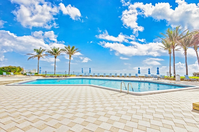 view of pool featuring a patio