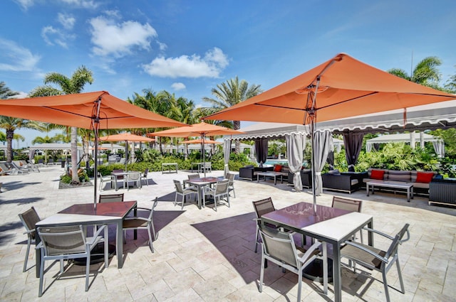 view of patio / terrace with an outdoor living space