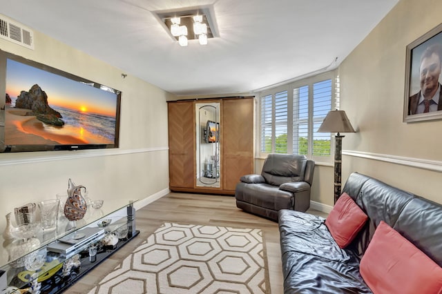 living room featuring light hardwood / wood-style floors