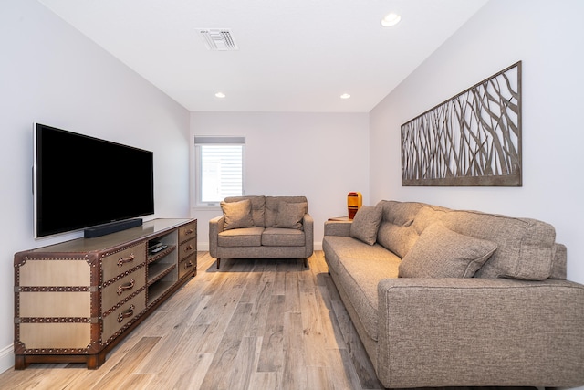 living room featuring light hardwood / wood-style flooring