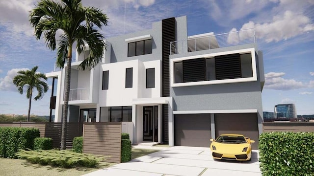 contemporary house with a garage