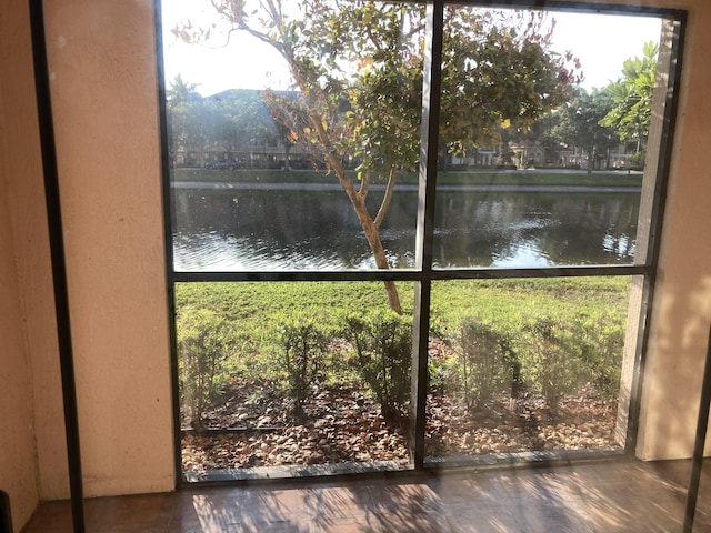 doorway with a water view