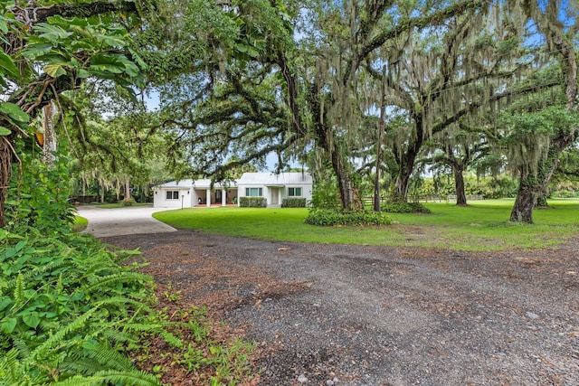 exterior space with a front yard