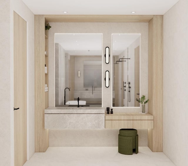 bathroom featuring a tub to relax in