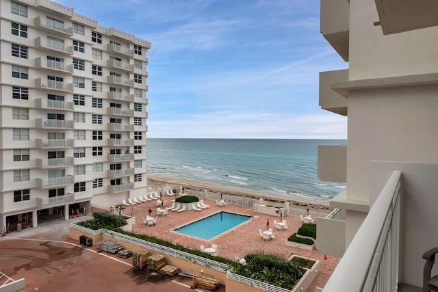 property view of water with a view of the beach