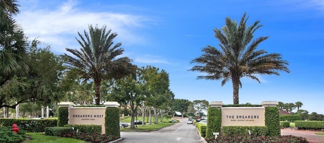 view of community sign