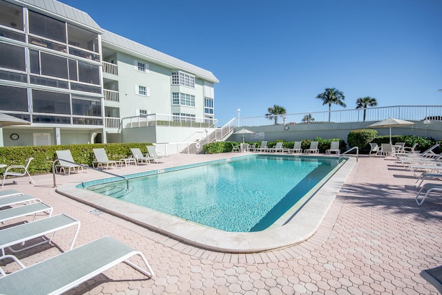 view of pool with a patio area