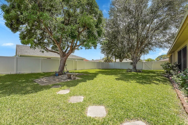 view of yard featuring a patio