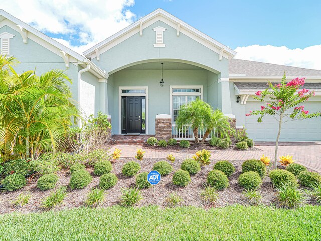 view of front of house with a garage