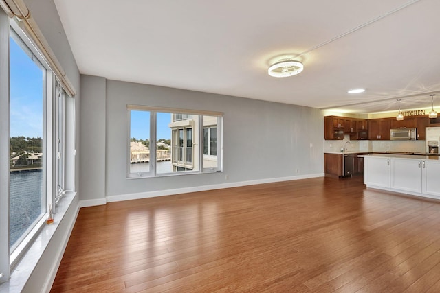 unfurnished living room featuring wood-type flooring