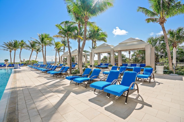 view of patio / terrace with a community pool