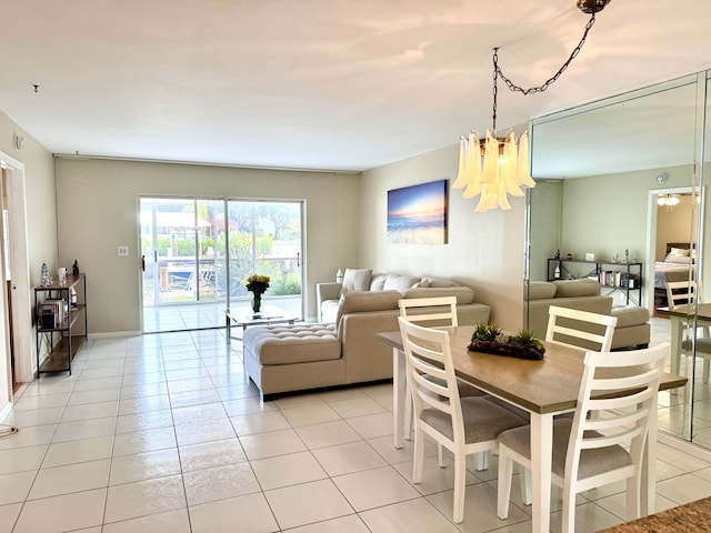 view of tiled dining room