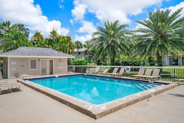 view of pool with a patio