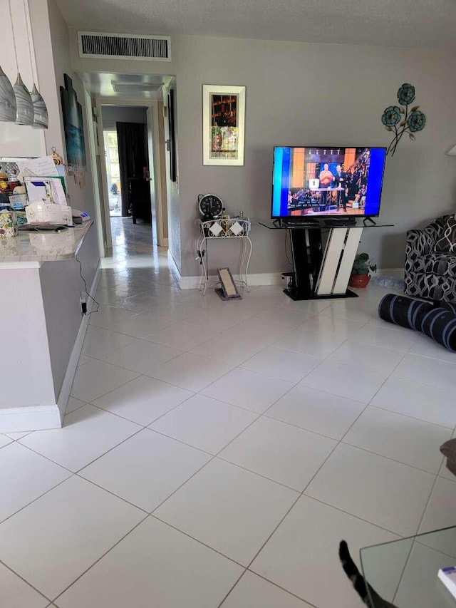 view of tiled living room