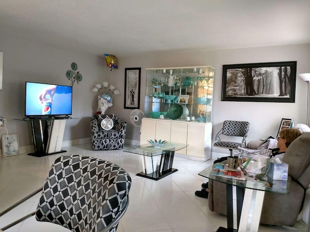 view of tiled living room