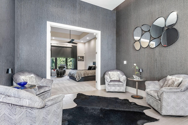 bedroom with tile patterned flooring