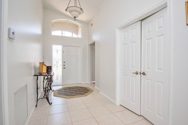 view of tiled foyer entrance